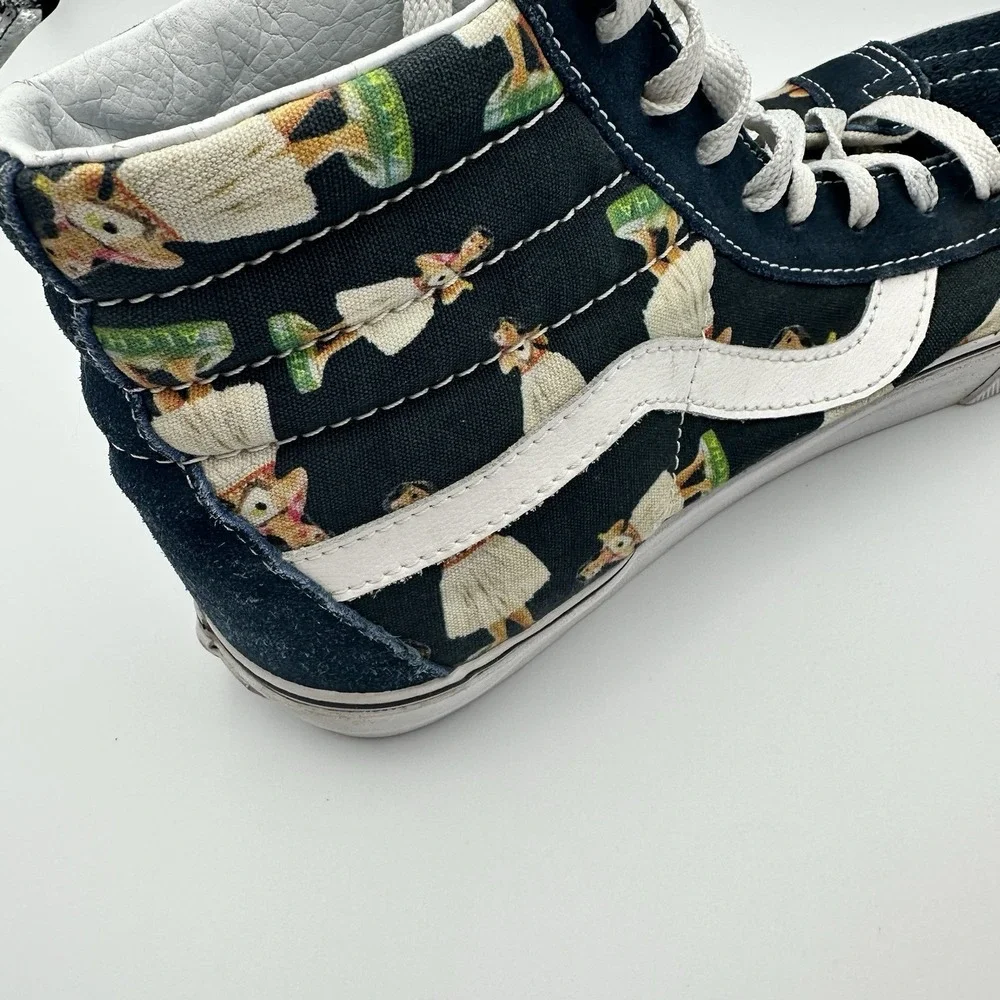 Vans Digi Hula SK8-Hi Reissue Sneakers Blue Ukulele Print Mens 9.5 Womens 11‎